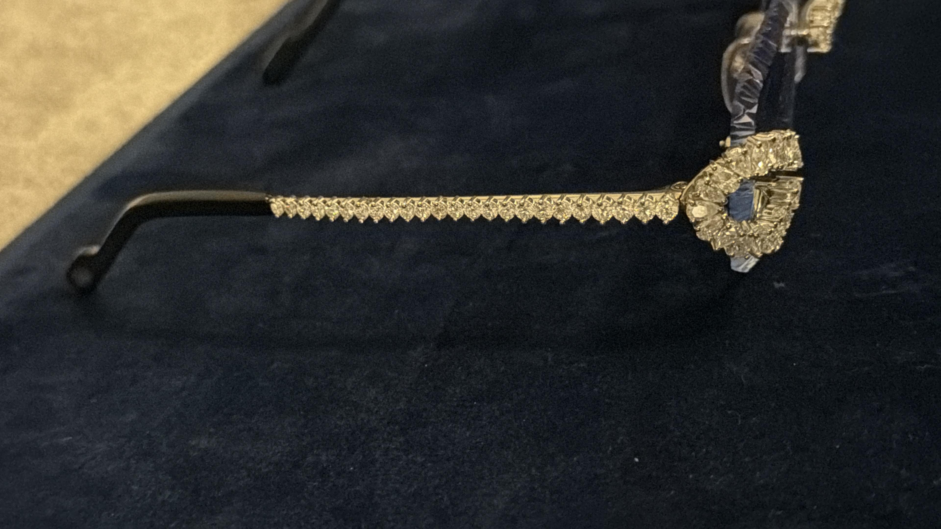 The Grand Horizon Iced Rimless Sunglasses in Gold & Moissanite