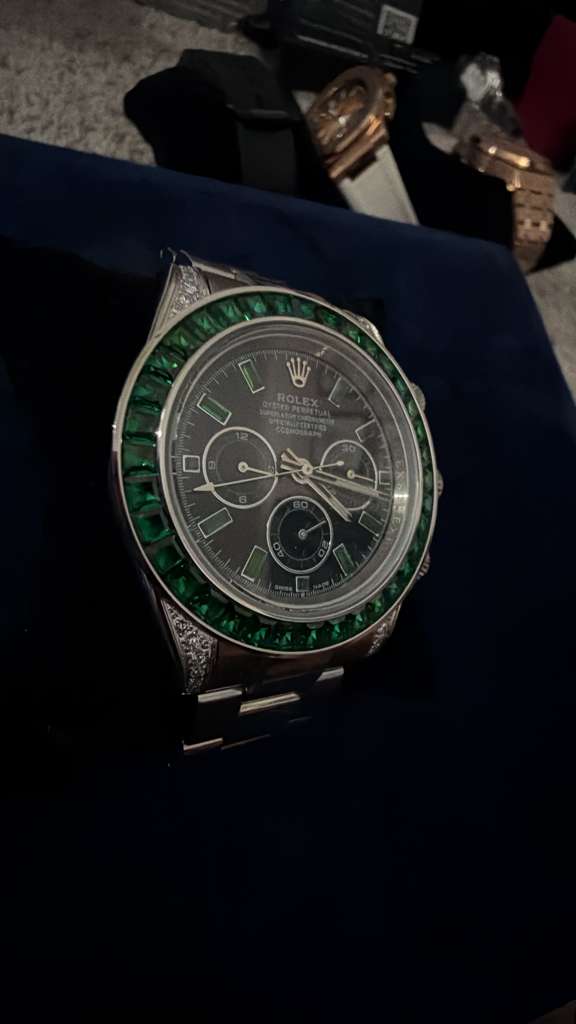 The Sovereign Daytona Chronograph with Baguette Emerald Bezel