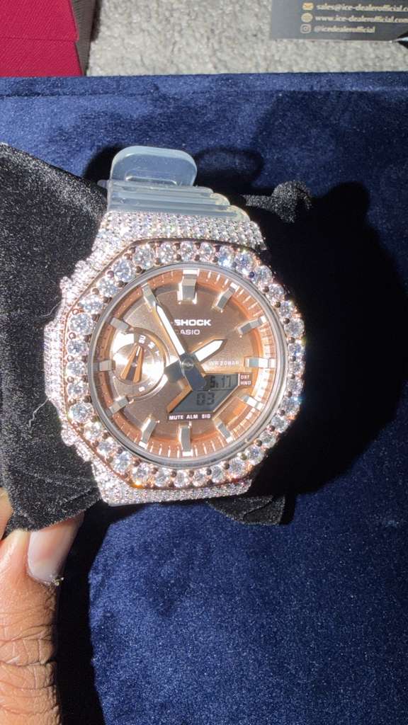 The Sovereign Chrono-Shield in Iced Moissanite (Rose Gold & Silver Edition)