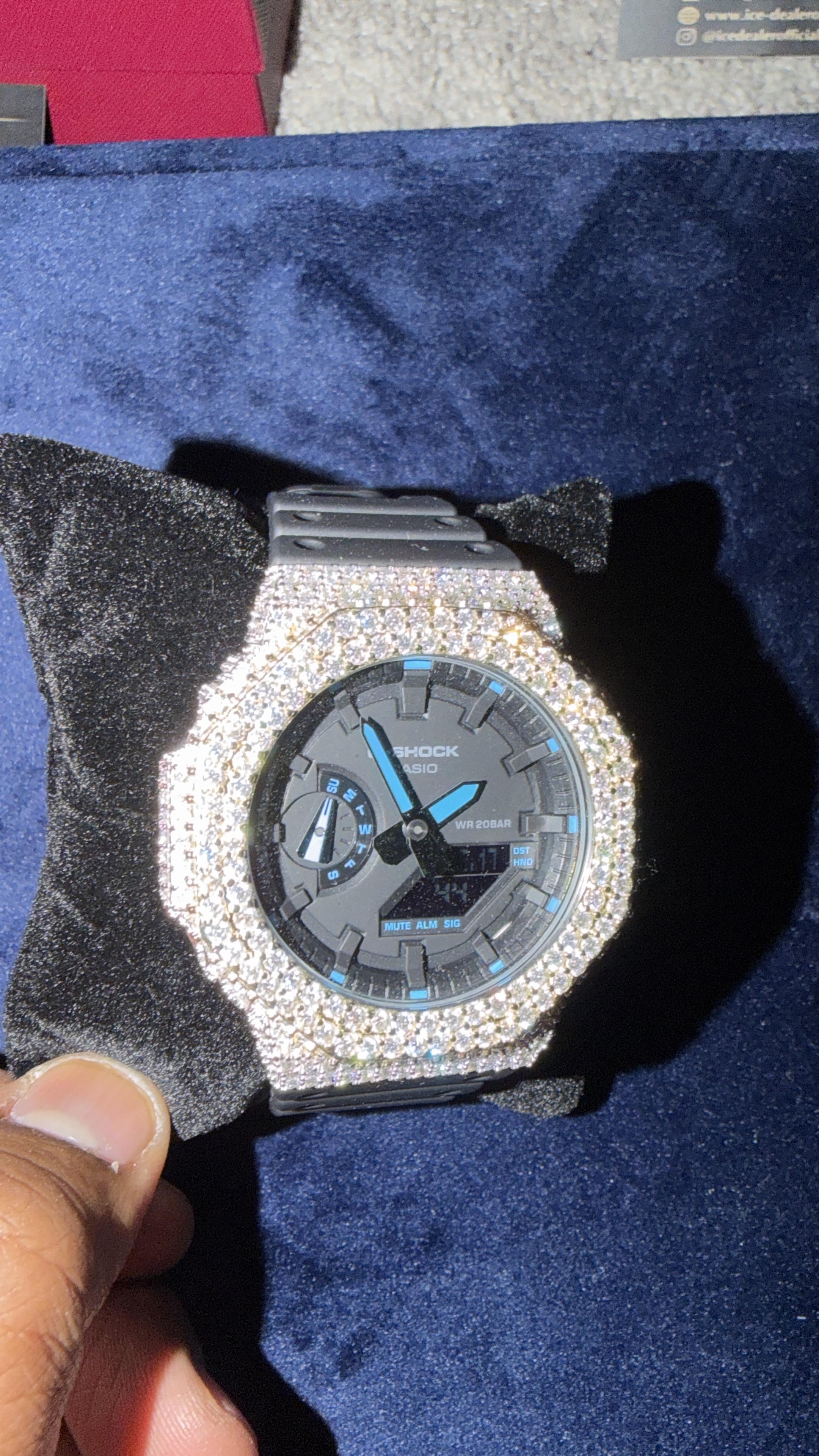 The Sovereign Chrono-Shield in Iced Moissanite (Rose Gold & Silver Edition)