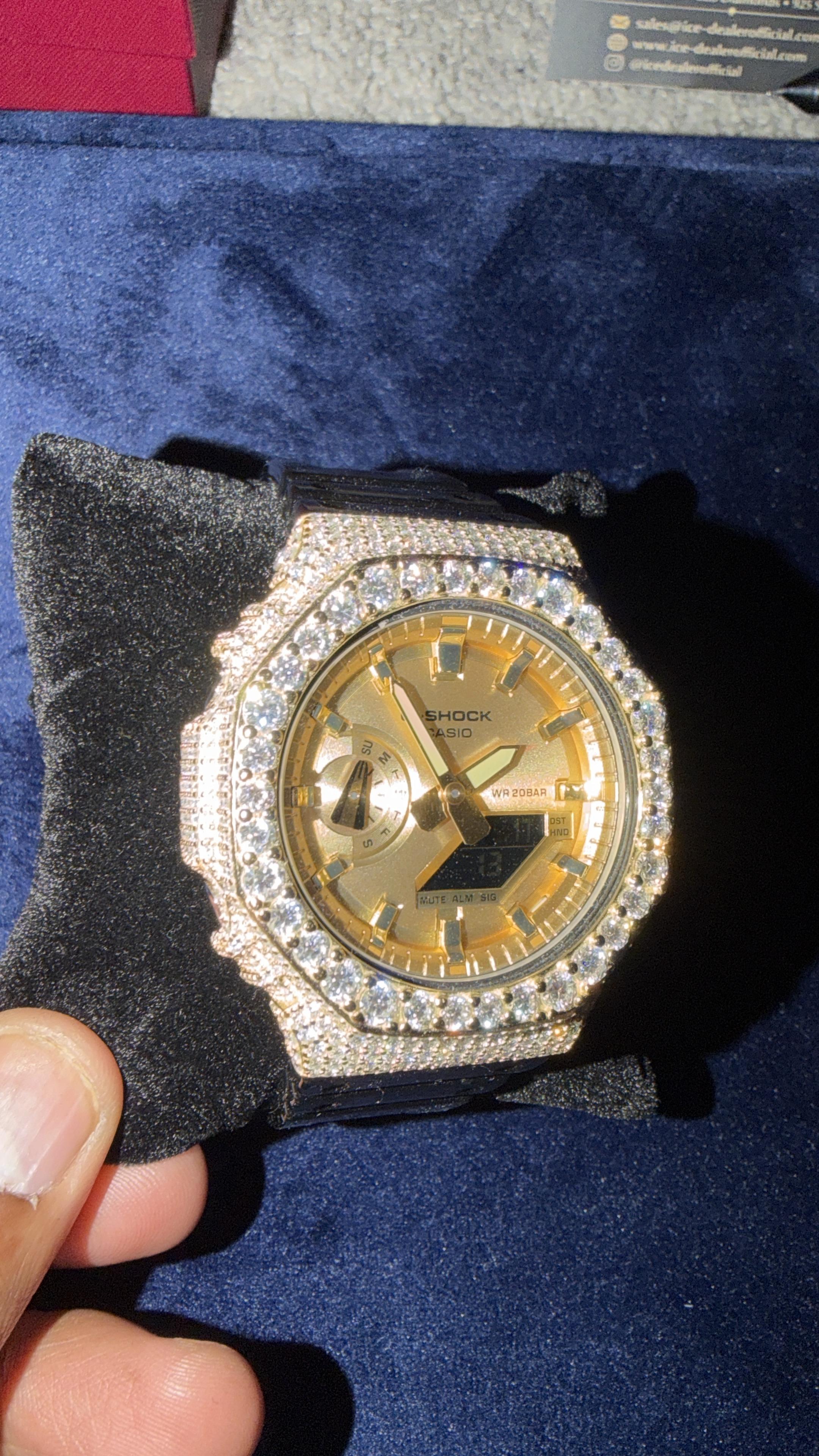 The Sovereign Chrono-Shield in Iced Moissanite (Rose Gold & Silver Edition)
