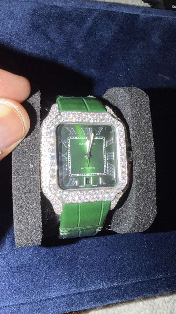The Santos Noir Emerald Diamond Edition Timepiece