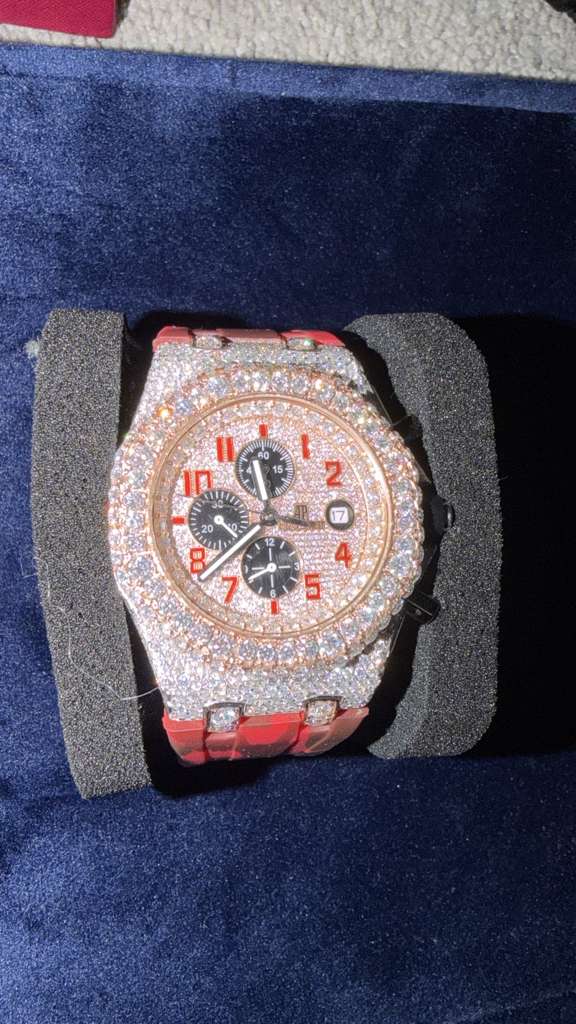 The Royal Chronograph Iced Offshore-Style Timepiece in Rose Gold & Diamond-Style Crystals
