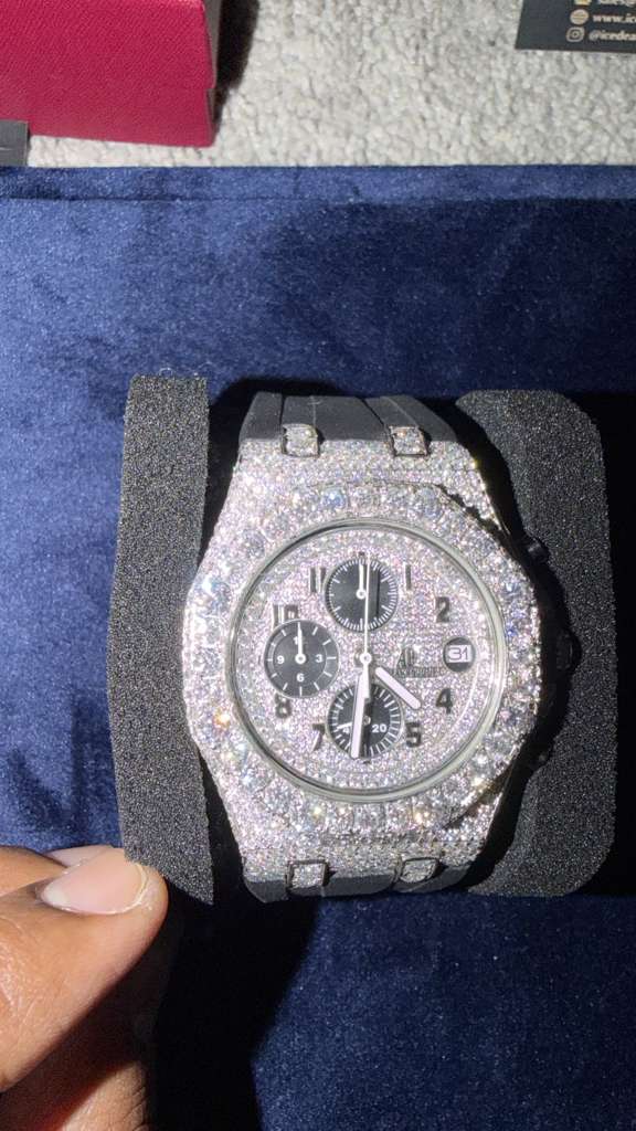 The Royal Chronograph Iced Offshore-Style Timepiece in Rose Gold & Diamond-Style Crystals
