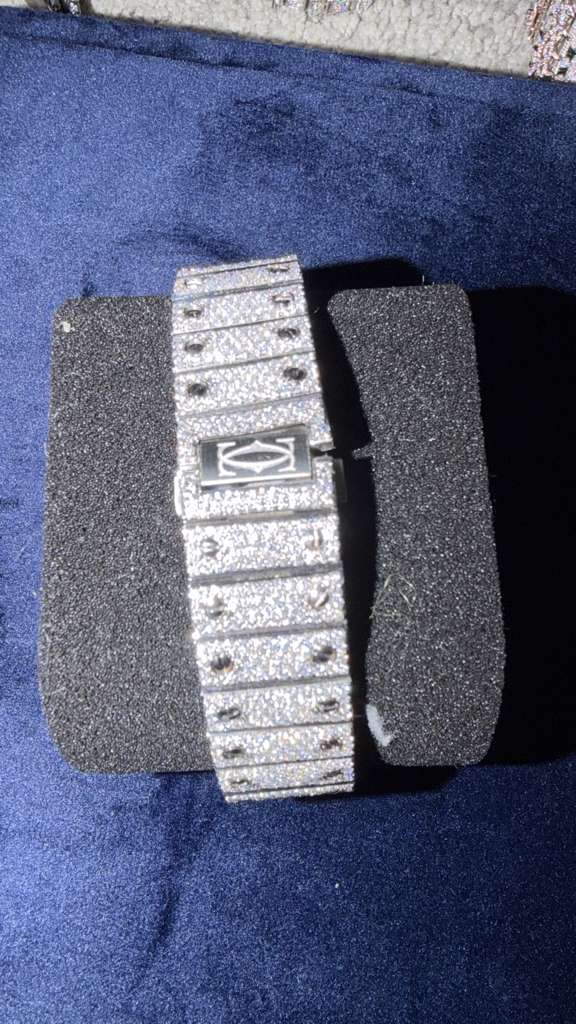 The Santos Skeleton Bustdown Timepiece in VVS-Style Brilliant Crystals