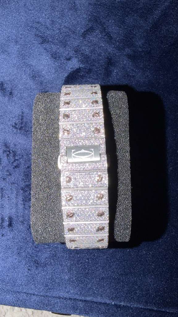 The Sovereign Santos Skeleton Chronometer in Full Pavé Moissanite