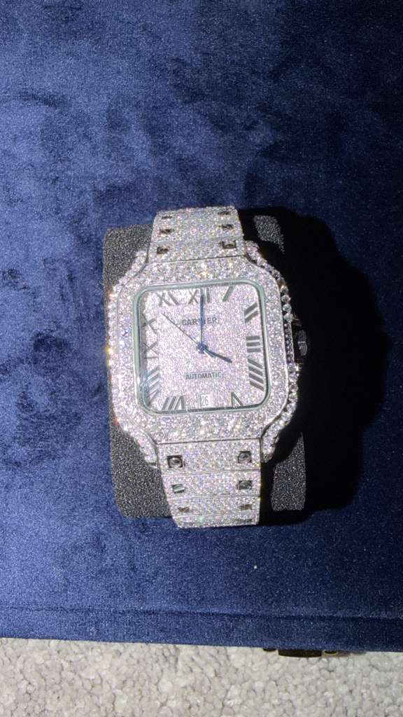 Santos de Cartier Iced-Out Edition — Large Model Automatic Timepiece