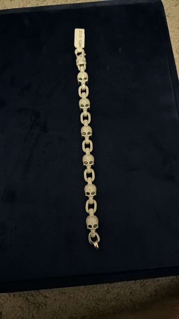 The Phantom Chain — Iced Skull Link Bracelet