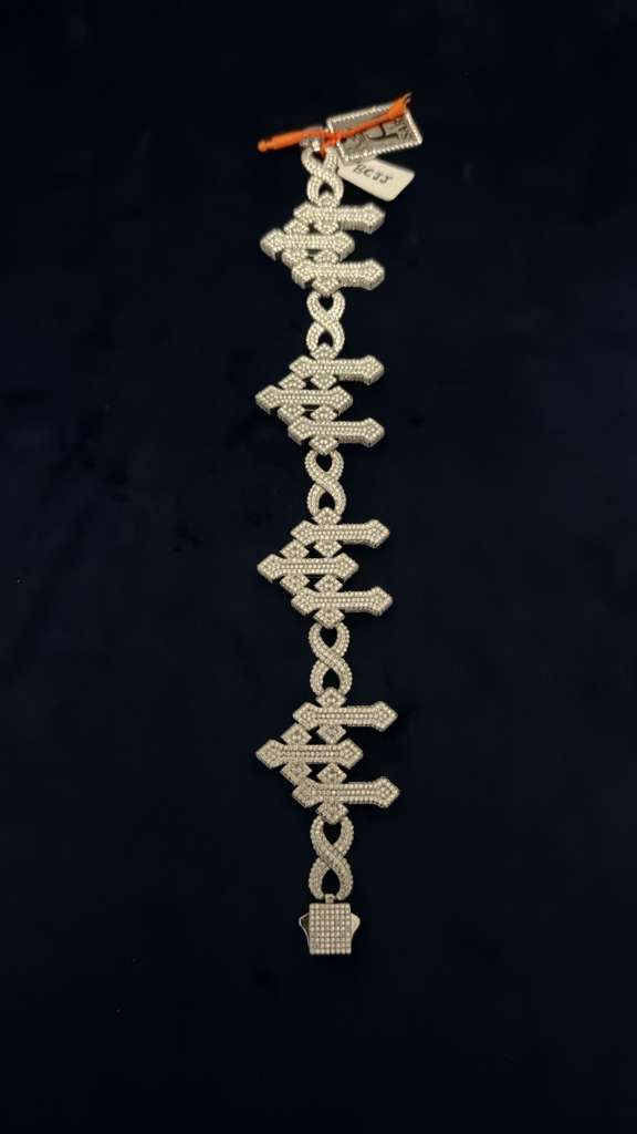The Imperial Cruciform Link Bracelet in Moissanite
