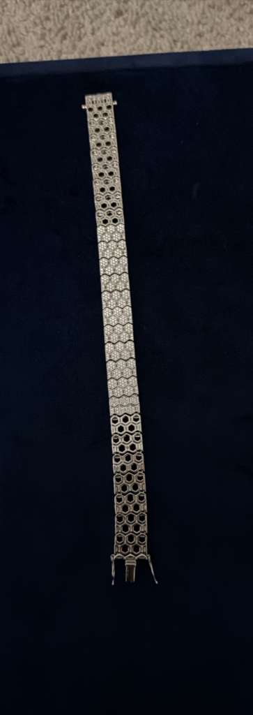 The Honeycomb Pavé Link Statement Bracelet in Sterling Silver