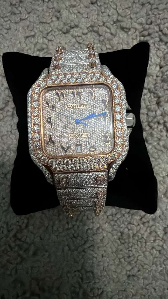 The Sovereign Santos Fully Flooded Timepiece — Rose Gold & Eastern Arabic Dial Edition