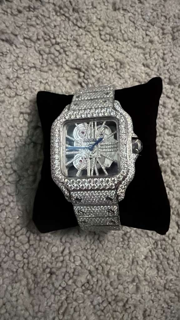 The Luminary Square "Bustdown" Skeleton Timepiece – Ice Edition