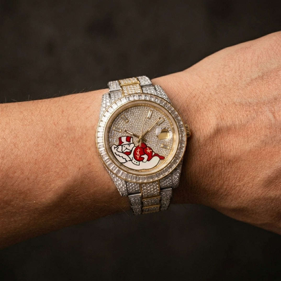 The Monopoly Bustdown Timepiece — Custom Iced Luxury Date Watch