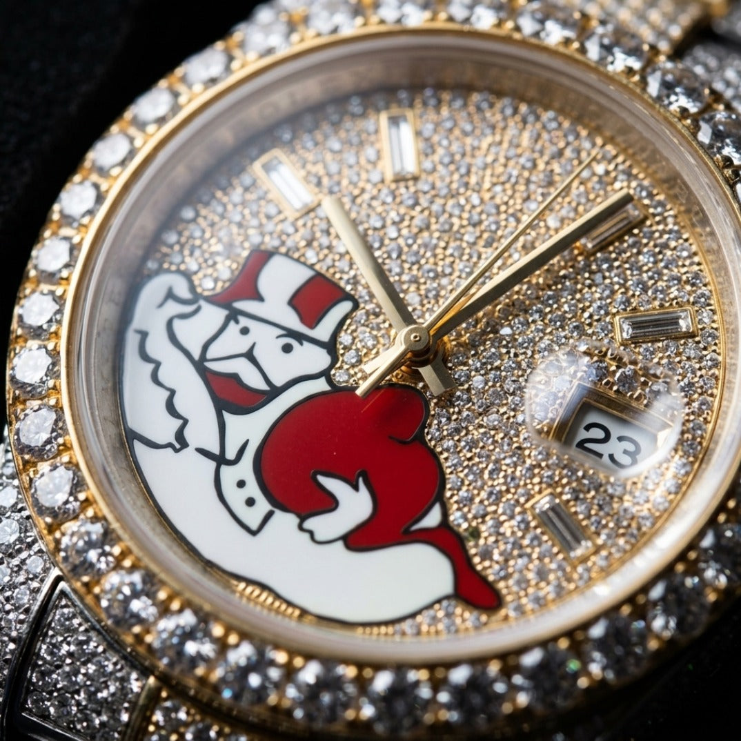 The Monopoly Bustdown Timepiece — Custom Iced Luxury Date Watch