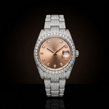 The Aura Bustdown Timepiece — Full Pavé VVS Date Display Edition