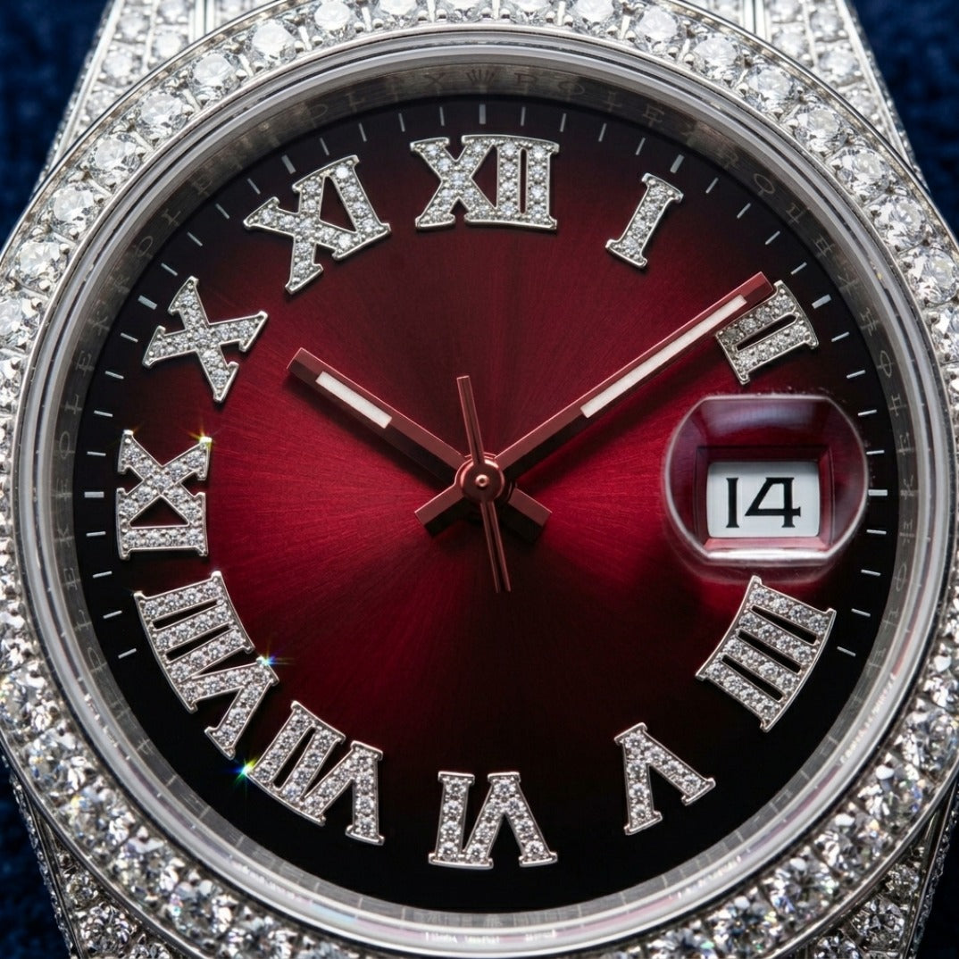 The Sovereign Date Chronometer — Full Pavé Moissanite Edition