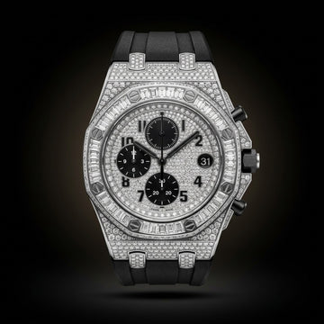 The Imperial Iced Oversized Chronograph Timepiece — Rose Gold & Diamond-Style Crystals