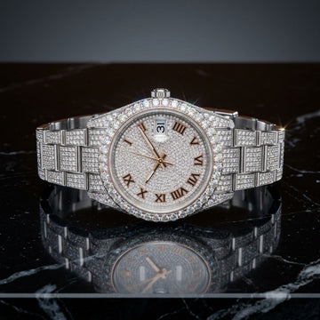 The Frostbite Roman Bustdown Timepiece — Full Flood VVS Moissanite Edition