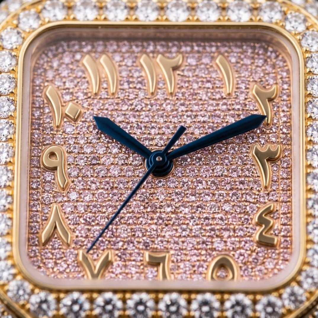The Sovereign Square Iced Arabic Dial Bustdown Timepiece — Full VVS & Eastern Arabic Numeral Edition