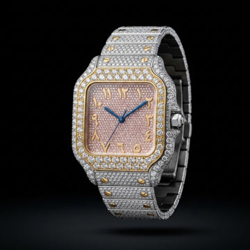 The Sovereign Square Iced Arabic Dial Bustdown Timepiece — Full VVS & Eastern Arabic Numeral Edition