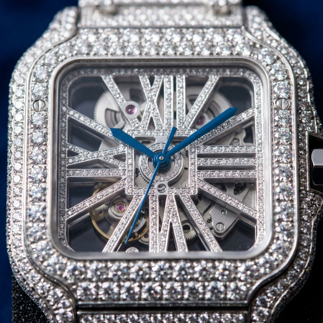 The Sovereign Square Skeleton Bustdown Timepiece — Full Flood VVS Open-Heart Edition