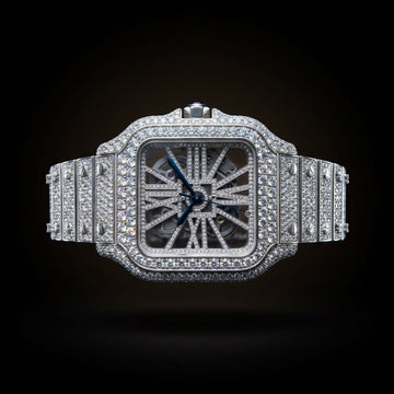 The Sovereign Square Skeleton Bustdown Timepiece — Full Flood VVS Open-Heart Edition