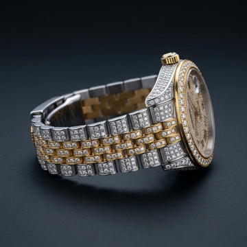 The Sovereign Date Chronometer — Two-Tone Full Pavé Moissanite Edition