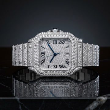 The Classic Bustdown Square Timepiece — VVS-Style Brilliant Crystals Edition