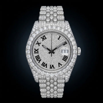 The Imperial President Bustdown Date Timepiece — Full VVS Moissanite Edition