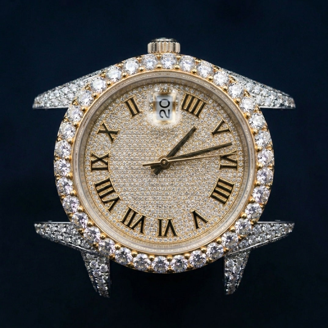 The Imperial Frost Bustdown Timepiece — Two-Tone Gold & Silver VVS Edition