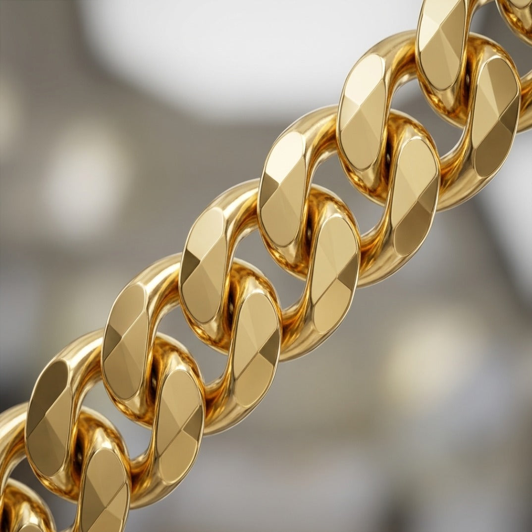 Miami Cuban Link Chain in 14K Gold Coated Finish