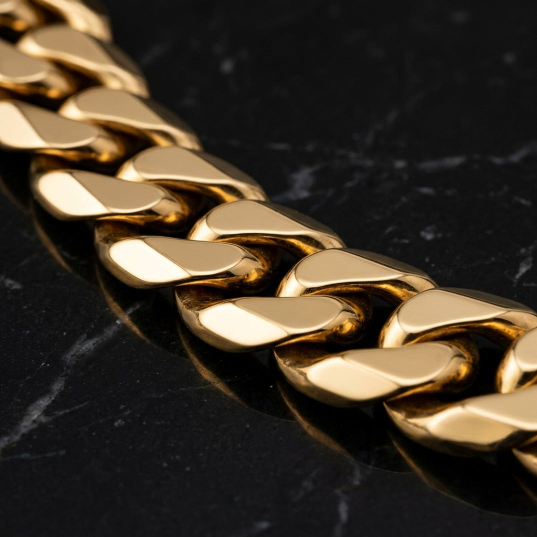 30" Miami Cuban Link Chain in 14K Gold Coating – 10MM Statement Edition