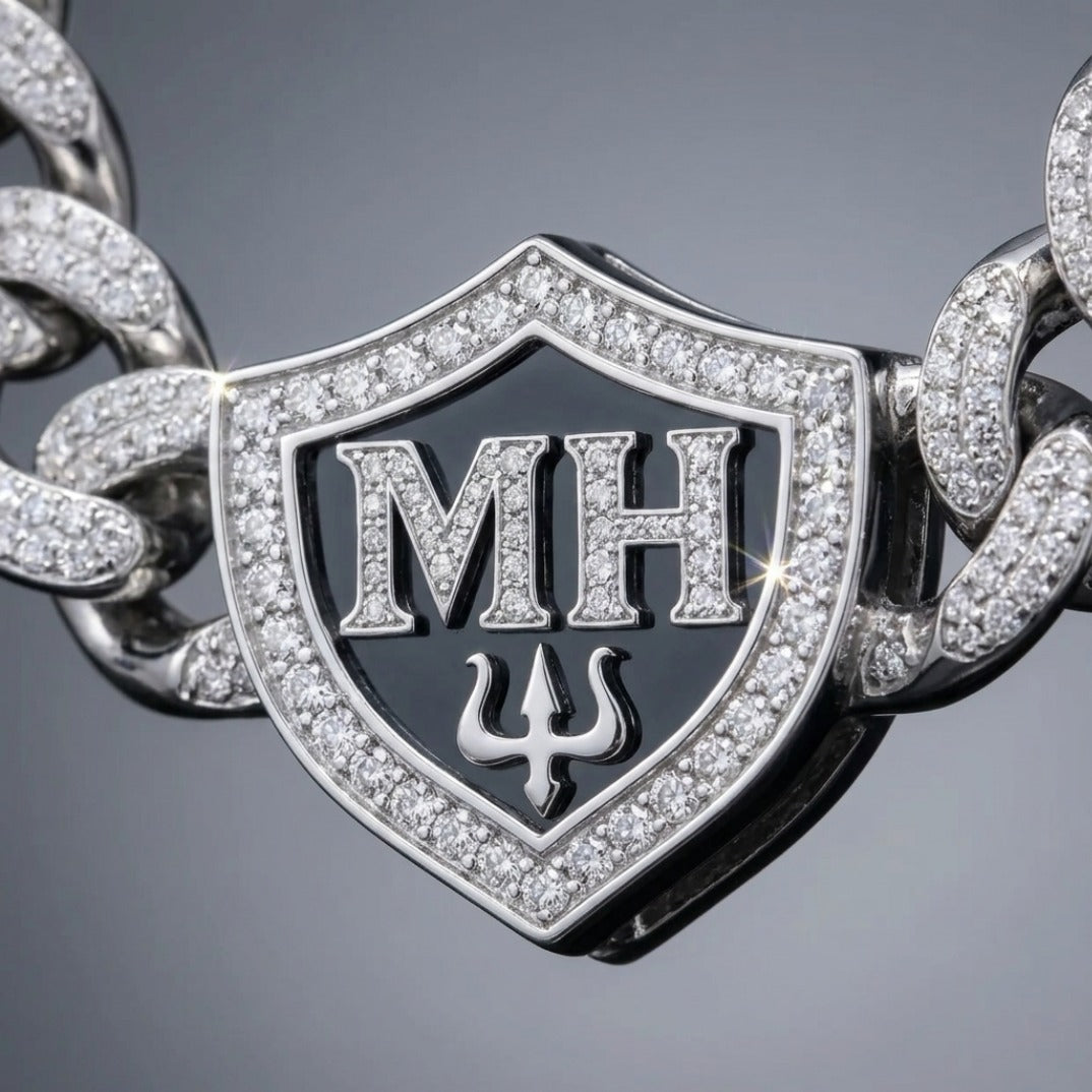 16MM Miami Cuban Link Chain in 925 Silver with D-Color Moissanite – Diamond-Cut Finish