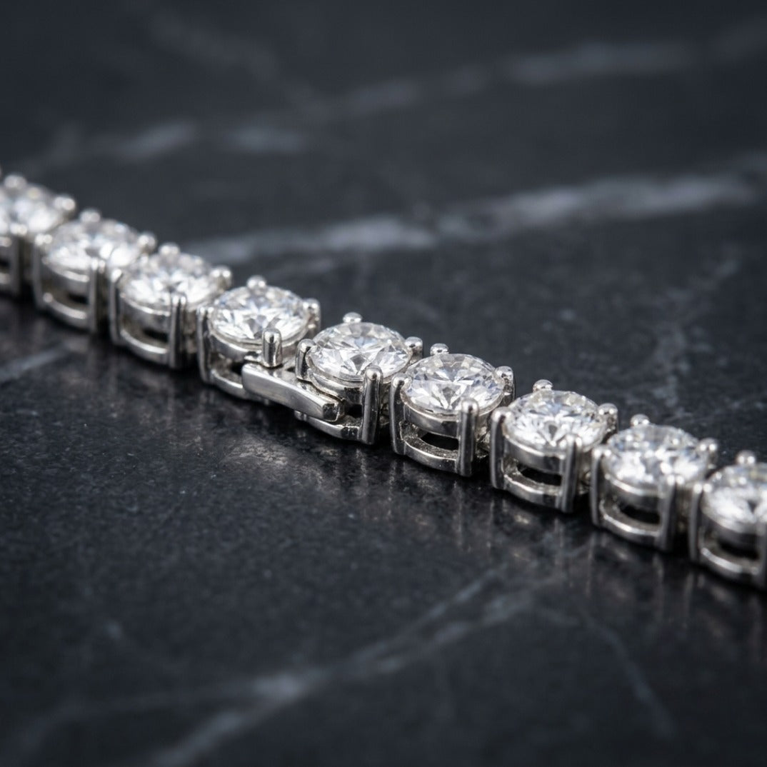 Classic Round-Cut Diamond Tennis Bracelet In White Gold