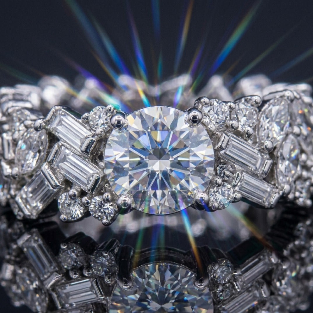 Double-Row Prong-Set Round CZ Eternity Band In White Gold