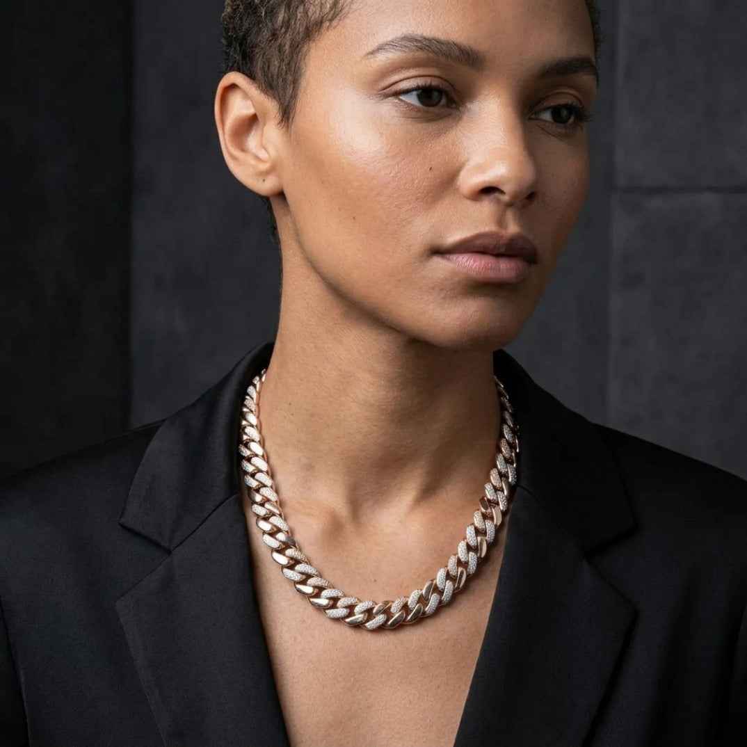 6MM Miami Cuban Chain in 925 Silver with Premium CZ Stones – 20 Inch