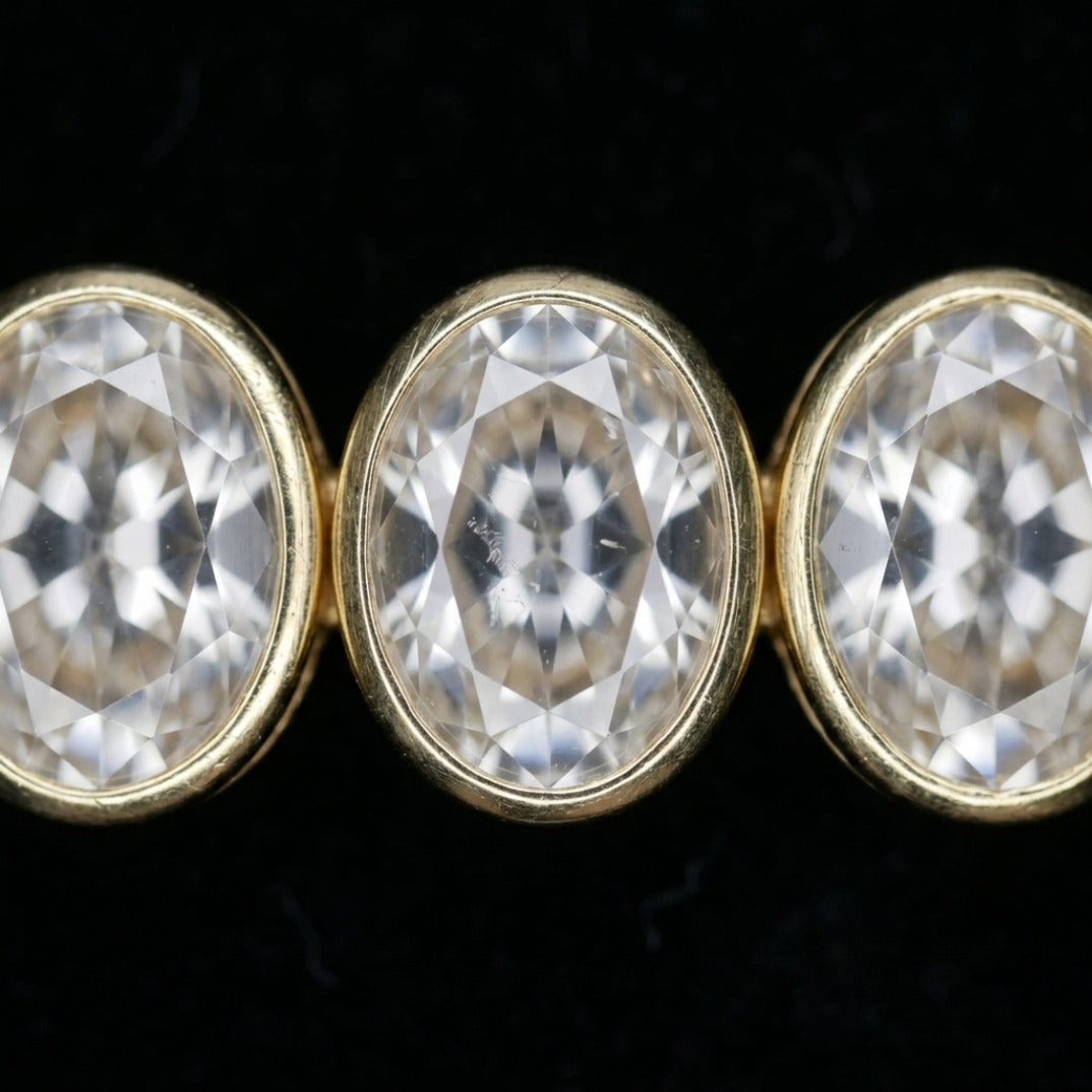 Radiant Oval-Cut Halo Diamond Tennis Bracelet In Gold