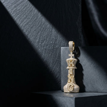 The Sovereign Chess King Pendant — Fully Iced Silver Chess king pendant