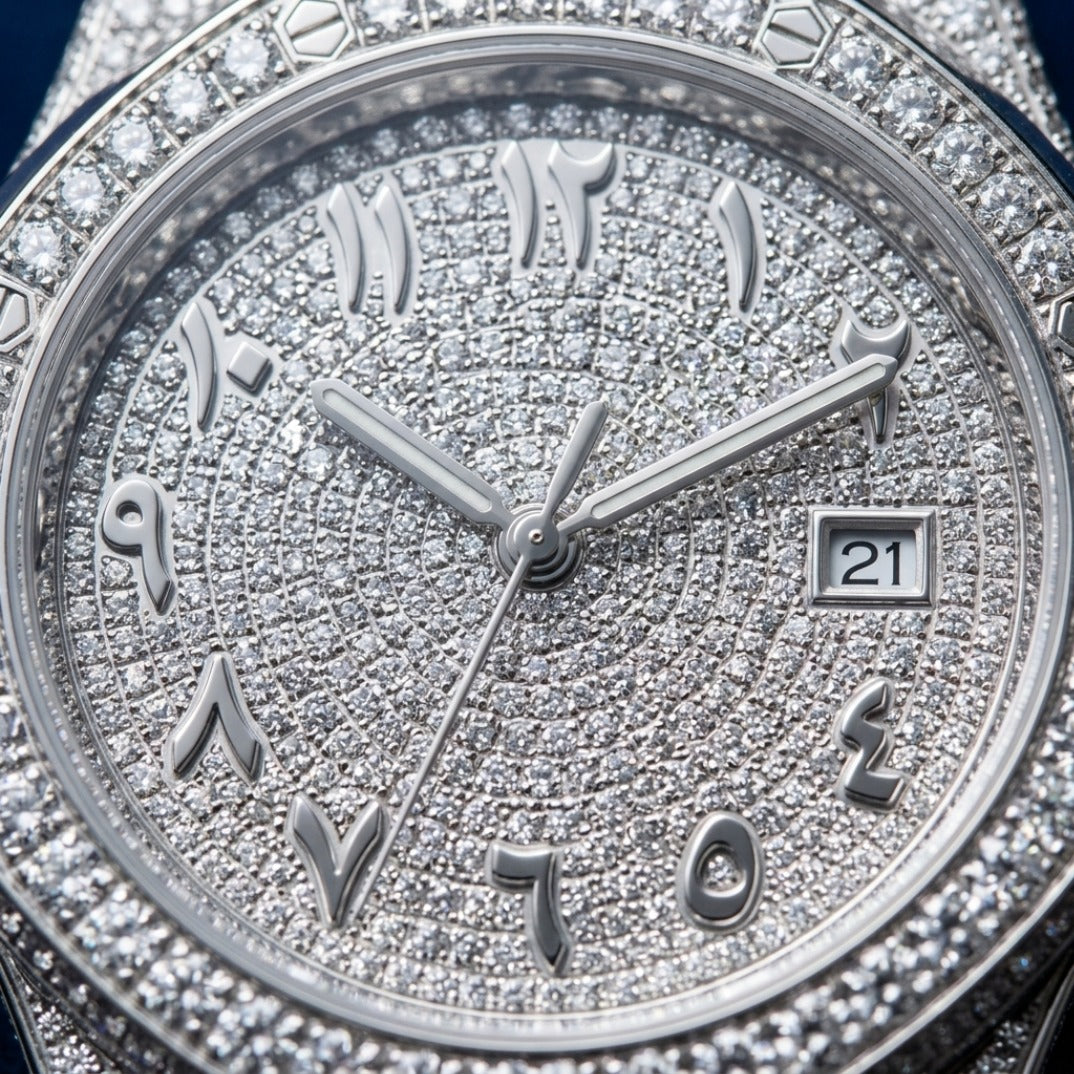 The Octagon Aurora Iced Arabic Dial Bustdown Timepiece — Full VVS & Eastern Arabic Numeral Edition