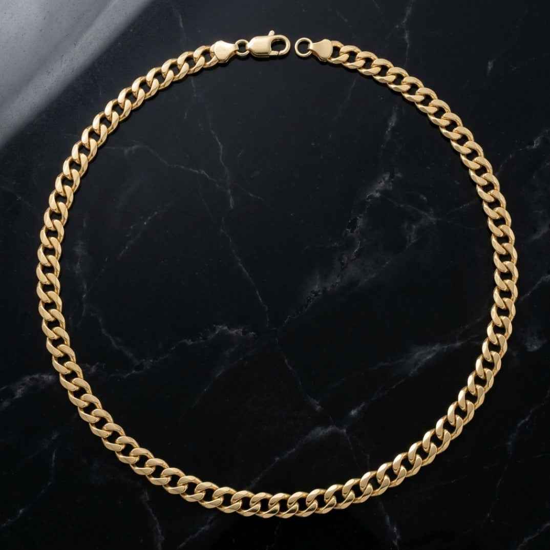 Gold-Coated Miami Silver Chain Necklace
