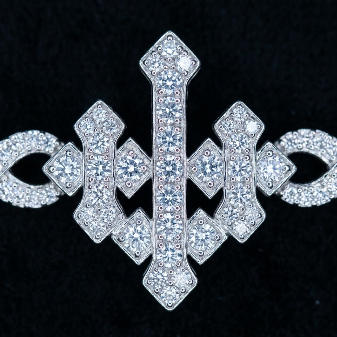 Pavé Diamond Infinity Link Statement Bracelet In White Gold