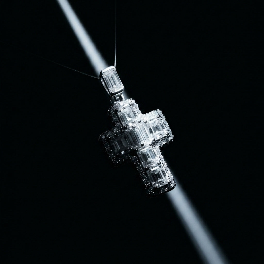 Sovereign Radiance Baguette Cross Pendant