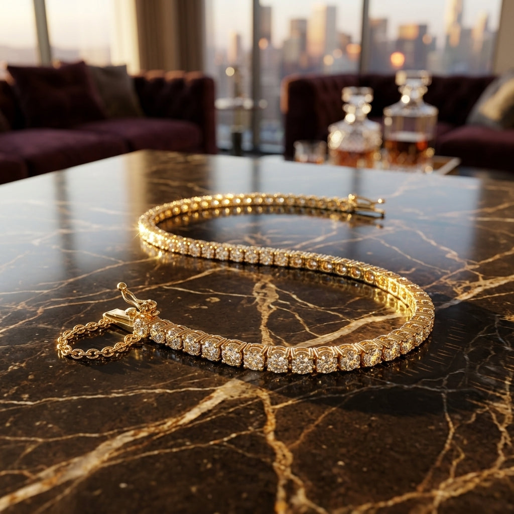 The Classic Moissanite Tennis Bracelet in Vermeil Sterling Silver