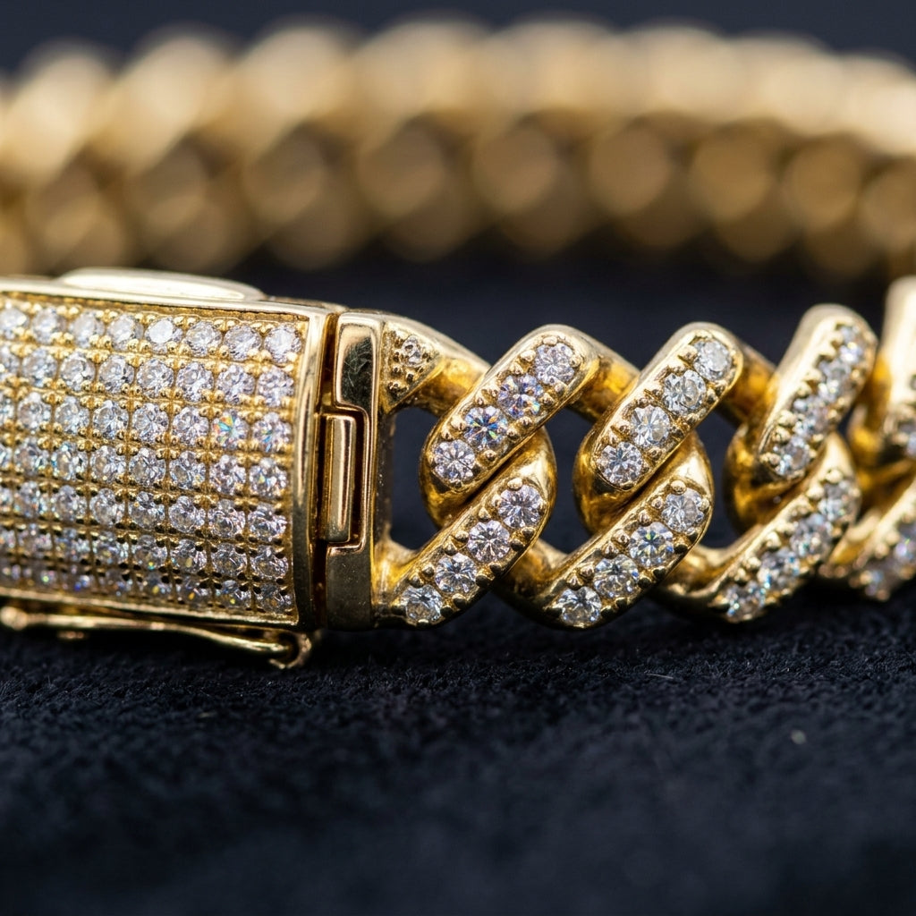 The Monaco Pavé Moissanite Cuban Link Bracelet