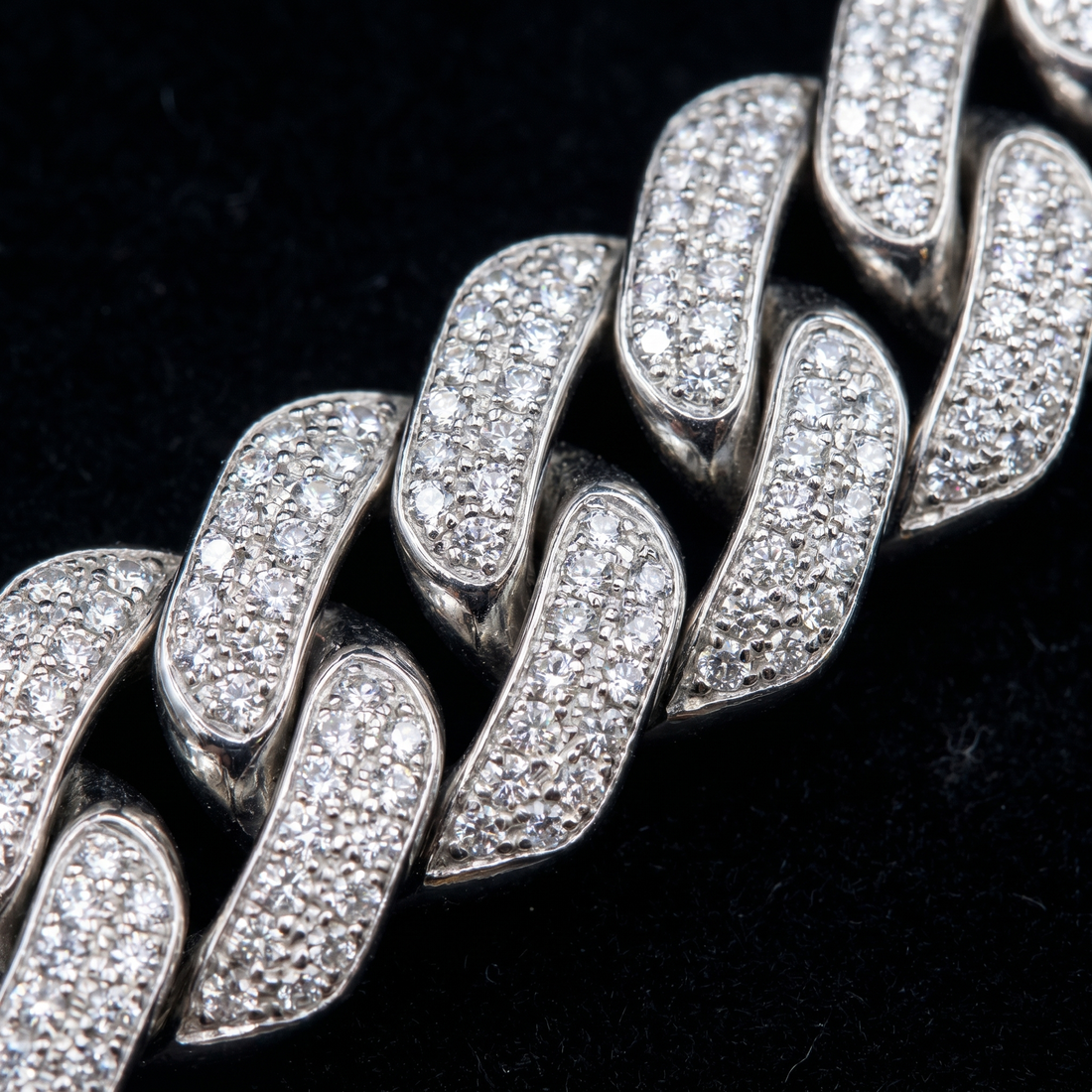 12MM Miami Cuban Chain in 925 Silver with D Color Moissanite – Diamond-Cut Finish