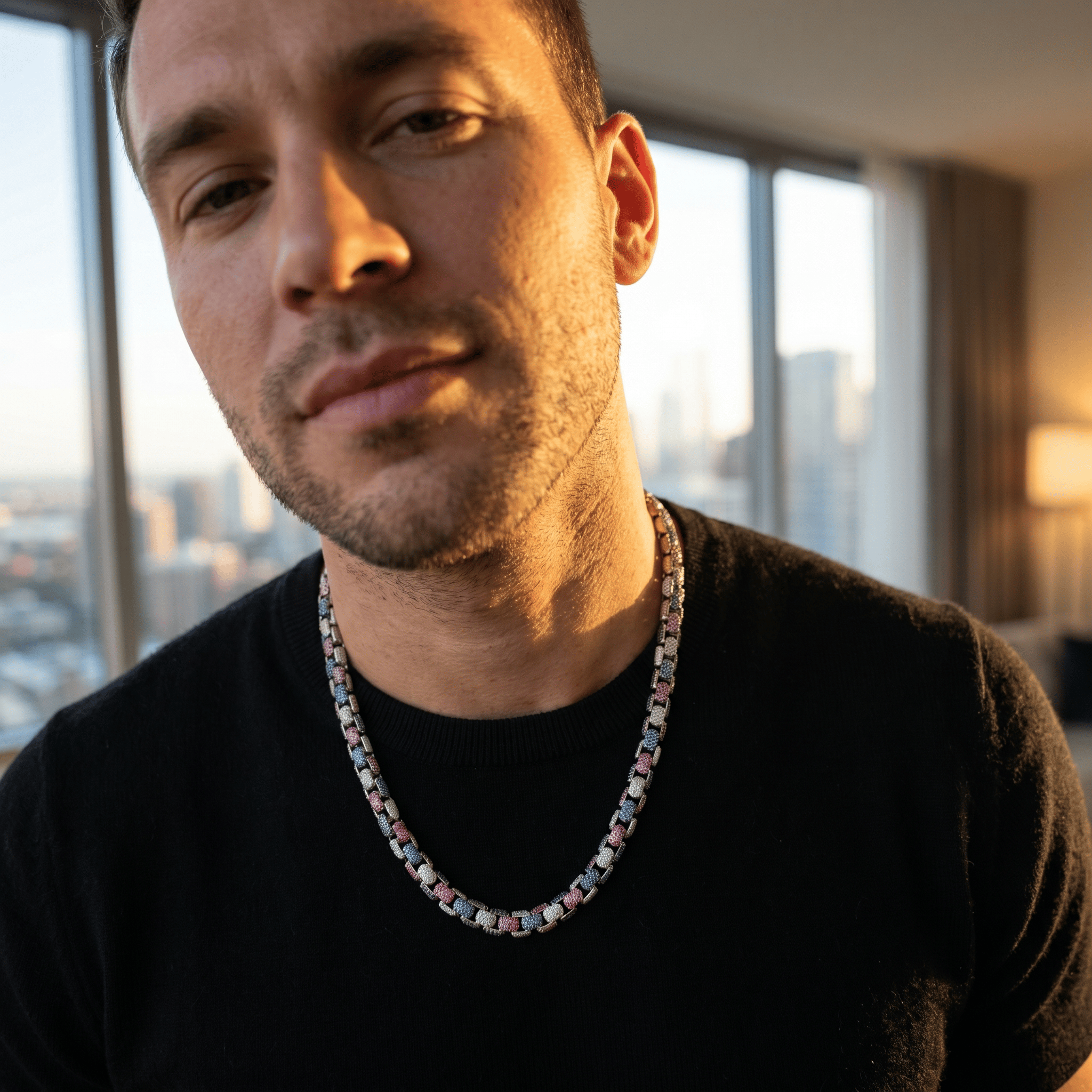 Imperial 8mm Cuban Link Chain in 925 Silver with D-Color Moissanite