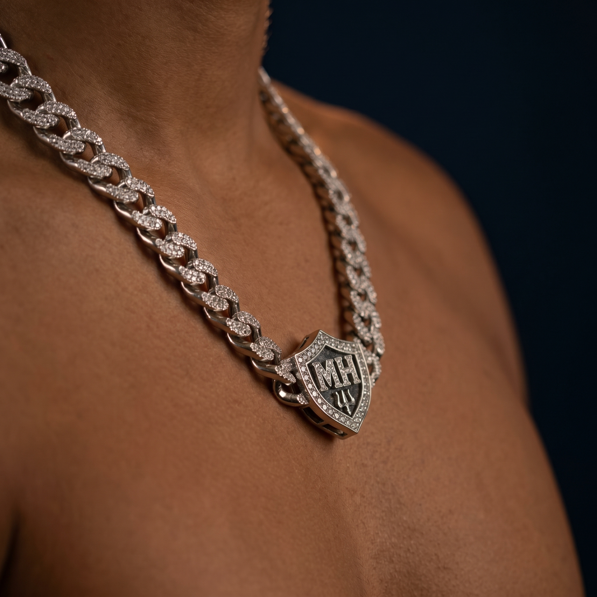 16MM Miami Cuban Link Chain in 925 Silver with D-Color Moissanite – Diamond-Cut Finish