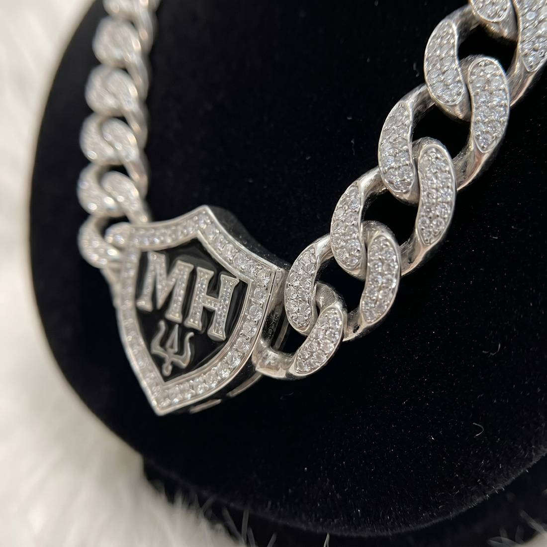 16MM Miami Cuban Link Chain in 925 Silver with D Color Moissanite – Diamond-Cut Finish