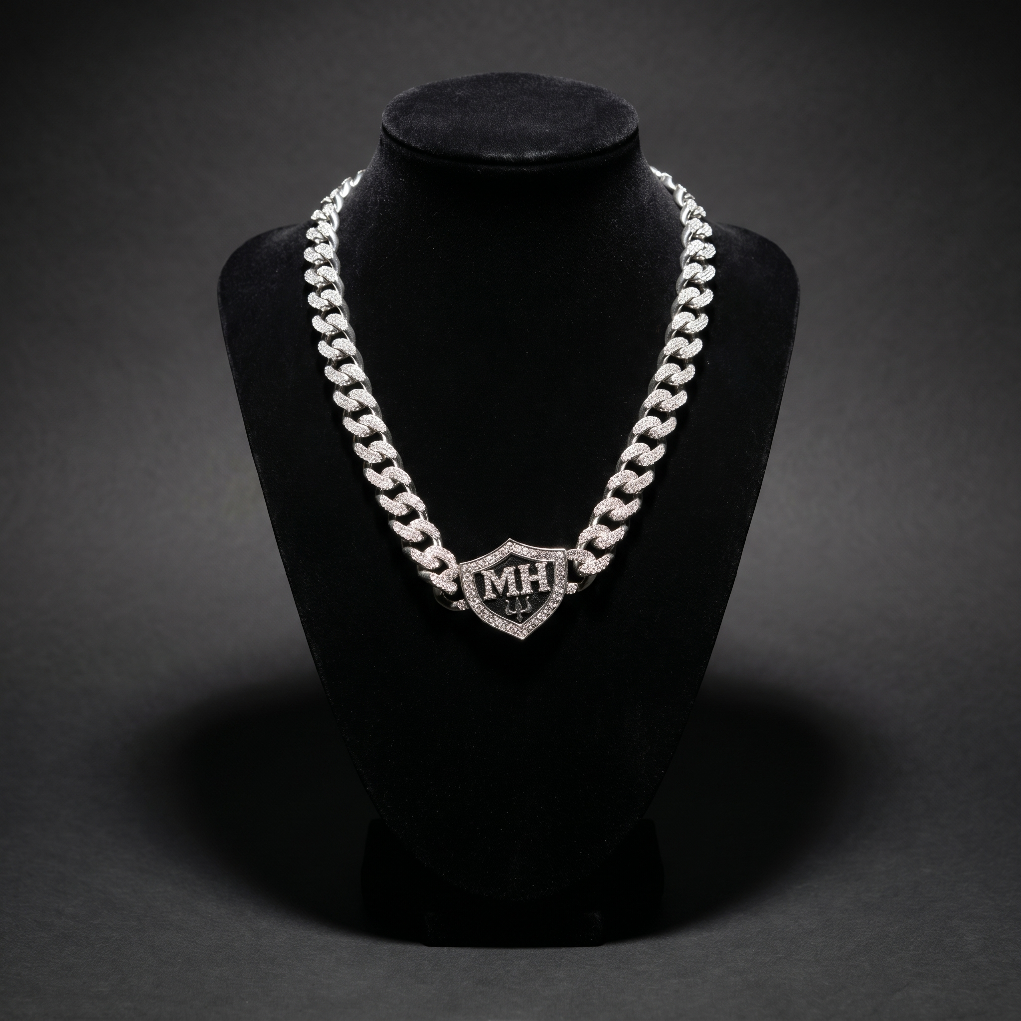 16MM Miami Cuban Link Chain in 925 Silver with D Color Moissanite – Diamond-Cut Finish