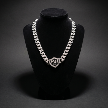 16MM Miami Cuban Link Chain in 925 Silver with D Color Moissanite – Diamond-Cut Finish